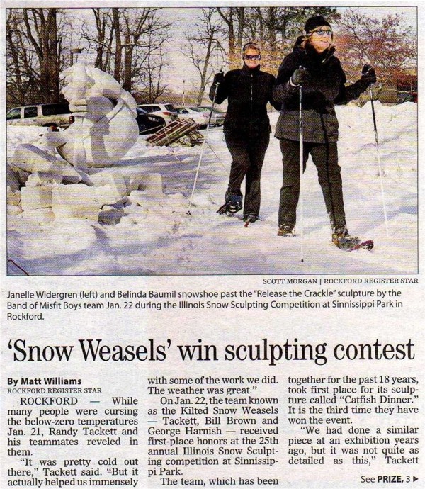Illinois snow sculpting